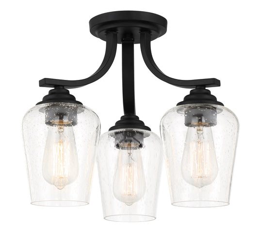 Minka-Lavery - 4926-66A - Three Light Semi Flush / Chandelier - Shyloh - Coal