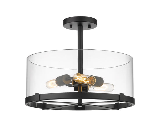 Z-Lite - 3032SF-MB - Three Light Semi Flush Mount - Callista - Matte Black