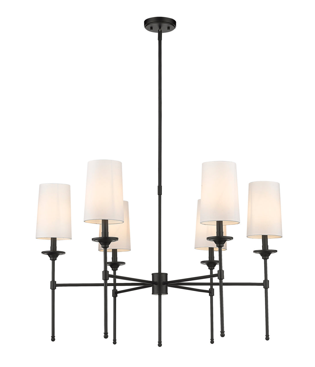 Z-Lite - 3033-6MB - Six Light Chandelier - Emily - Matte Black