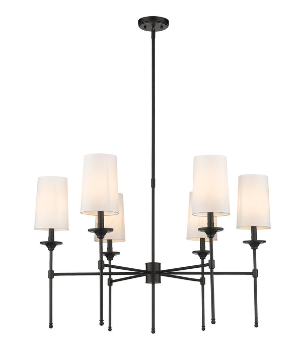 Z-Lite - 3033-6MB - Six Light Chandelier - Emily - Matte Black