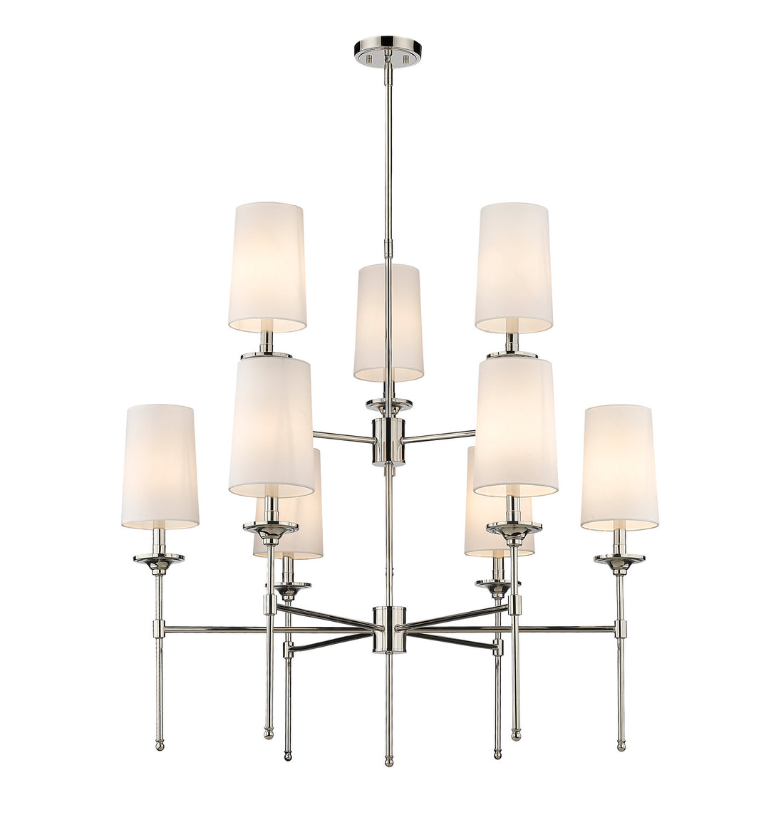 Z-Lite - 3033-9PN - Nine Light Chandelier - Emily - Polished Nickel