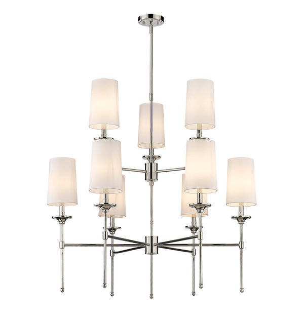 Z-Lite - 3033-9PN - Nine Light Chandelier - Emily - Polished Nickel