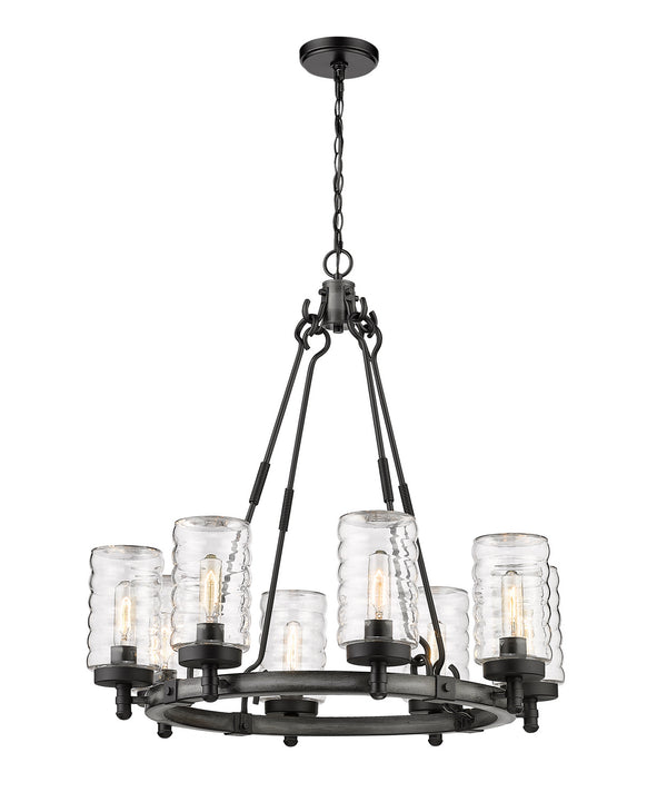 Z-Lite - 588-8ABB - Eight Light Outdoor Chandelier - Tahoe - Ashen Barnboard