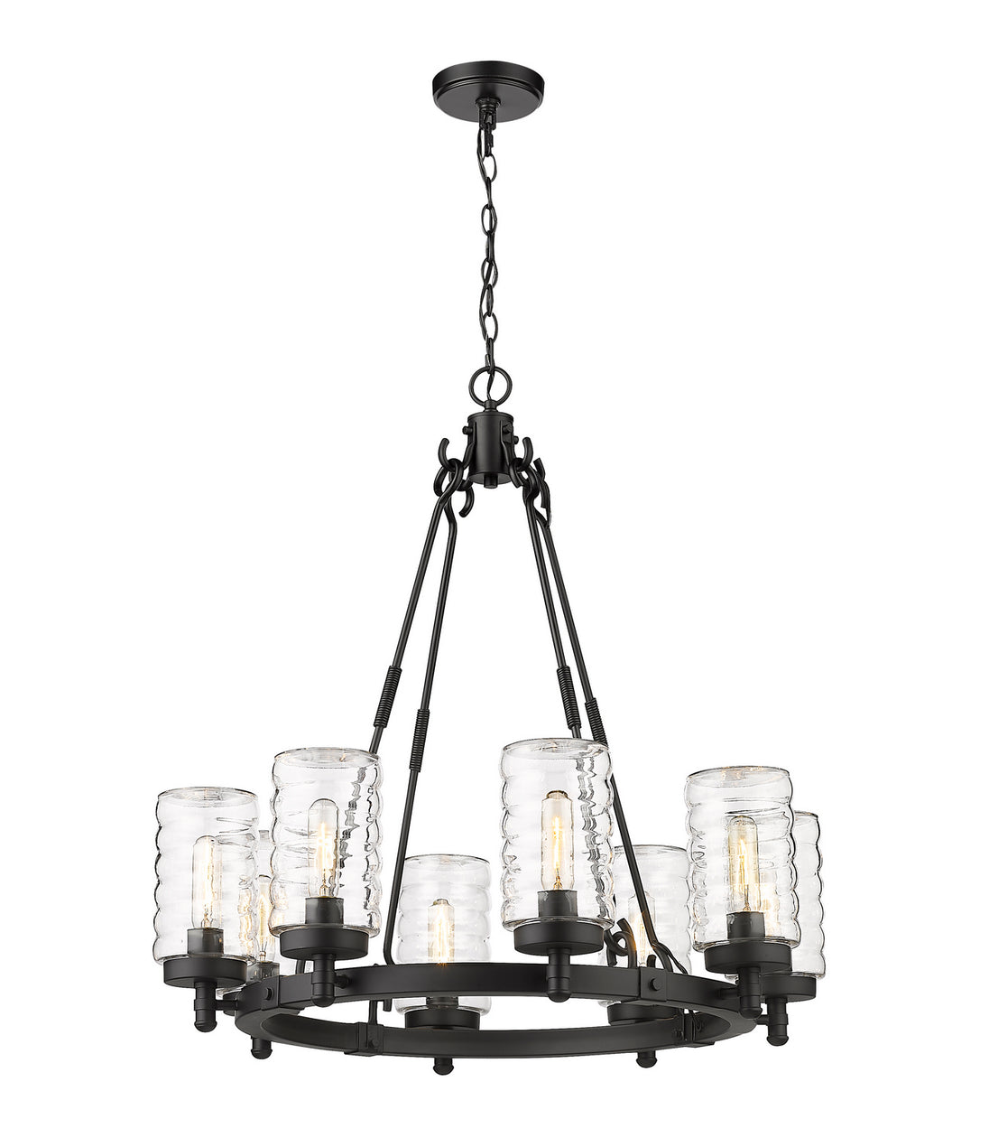 Z-Lite - 588-8BK - Eight Light Outdoor Chandelier - Tahoe - Matte Black