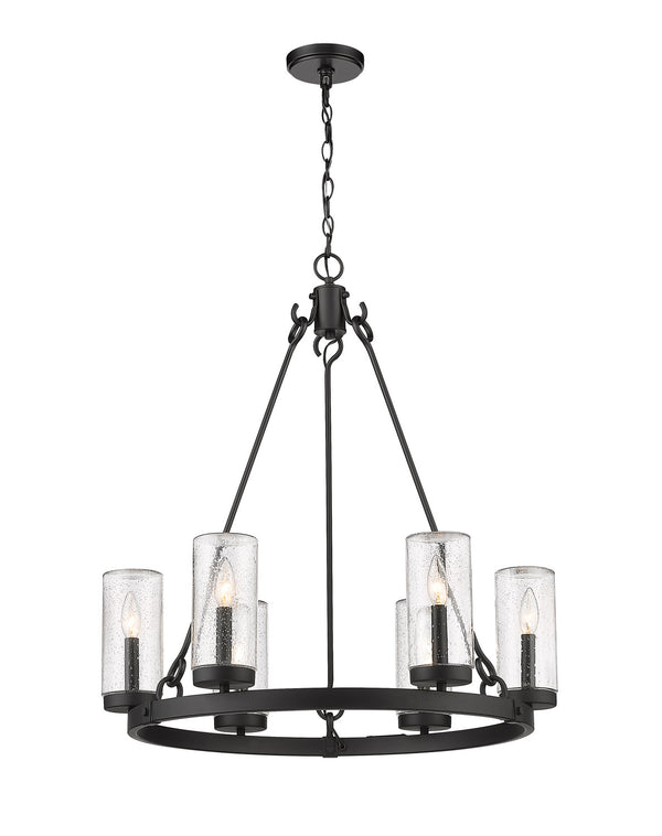 Z-Lite - 589-6BK - Six Light Outdoor Chandelier - Marlow - Matte Black