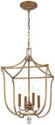 Metropolitan - N6553-690 - Four Light Pendant - Magnolia Manor - Pale Gold W/ Distressed Bronze