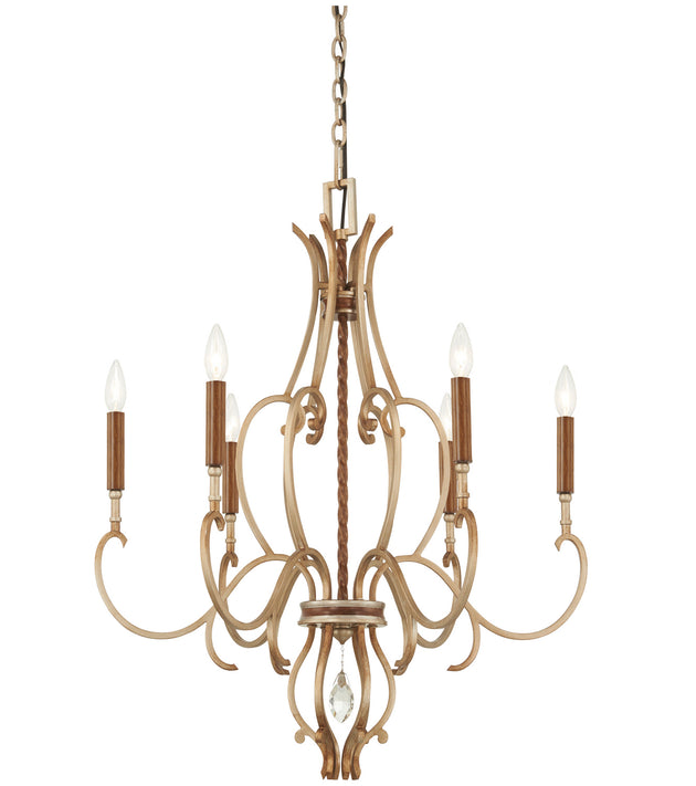 Metropolitan - N6557-690 - Six Light Chandelier - Magnolia Manor - Pale Gold W/ Distressed Bronze