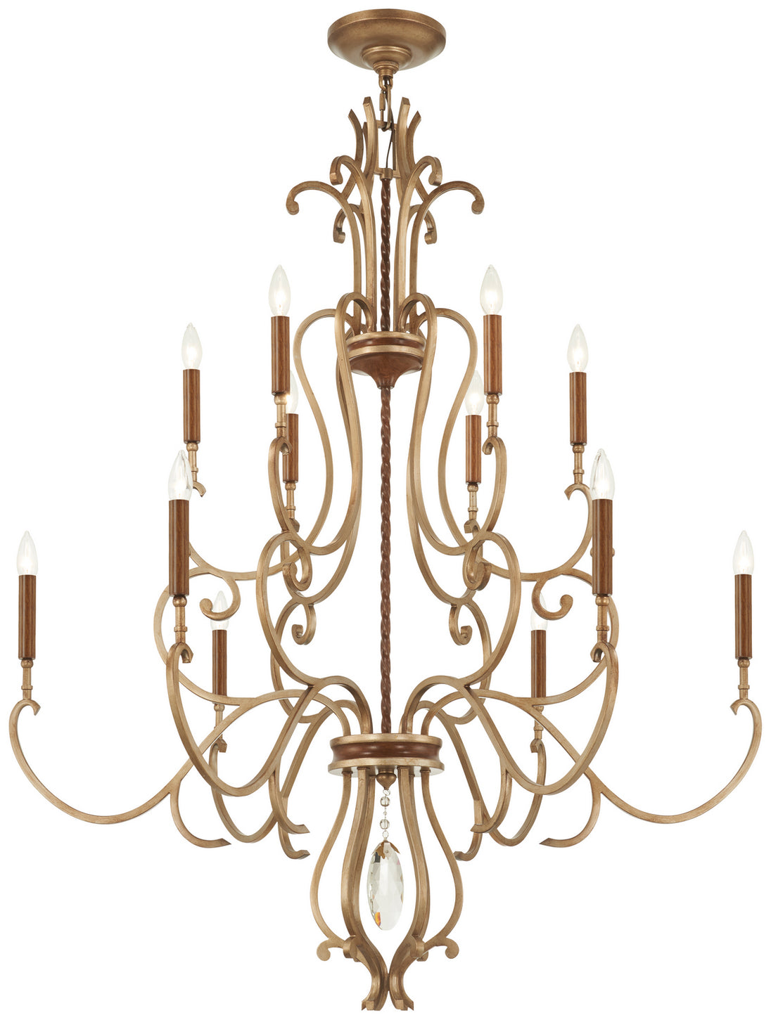 Metropolitan - N6559-690 - 12 Light Chandelier - Magnolia Manor - Pale Gold W/ Distressed Bronze