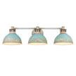 Golden - 0865-BA3 AGV-TEAL - Three Light Bath Vanity - Kinsley - Aged Galvanized Steel