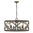 Golden - 0890-6 ABI - Six Light Chandelier - Alcott - Antique Black Iron