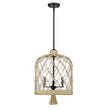 Golden - 1090-3P BLK-HCG - Three Light Pendant - Nassau - Matte Black