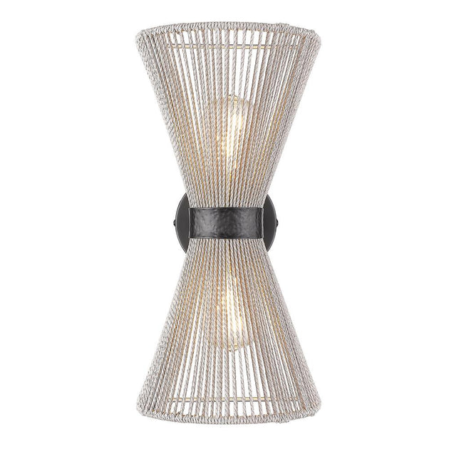 Golden - 6938-2W BLK-BR - Two Light Wall Sconce - Avon - Matte Black