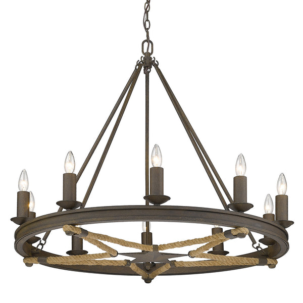 Golden - 1053-10 DR - Ten Light Chandelier - Stokes - Dark Rust