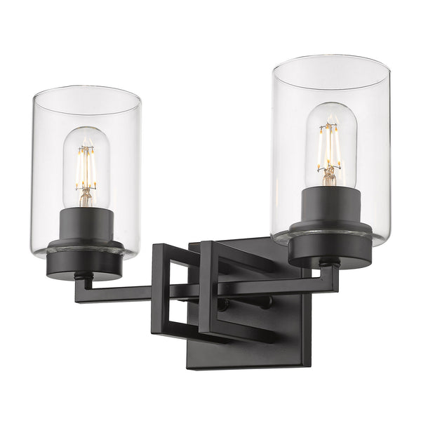 Golden - 6070-BA2 BLK-BLK - Two Light Bath Vanity - Tribeca BLK - Matte Black