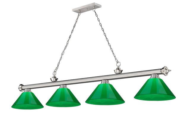 Z-Lite - 2306-4BN-PGR - Four Light Billiard - Cordon - Brushed Nickel