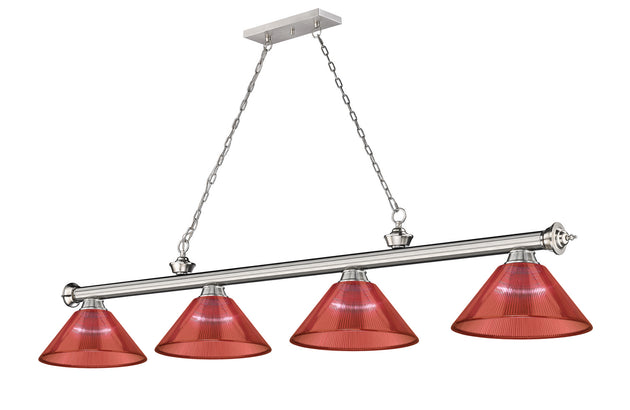 Z-Lite - 2306-4BN-PRD - Four Light Billiard - Cordon - Brushed Nickel