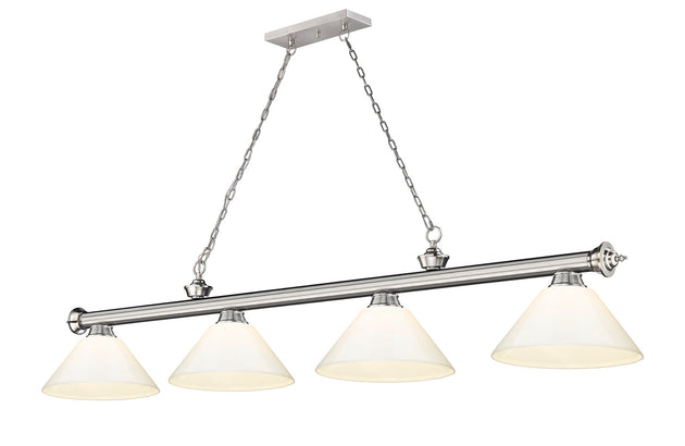 Z-Lite - 2306-4BN-PWH - Four Light Billiard - Cordon - Brushed Nickel