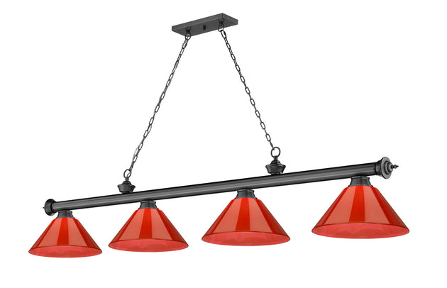 Z-Lite - 2306-4BP-ARBG - Four Light Billiard - Cordon - Bronze Plate