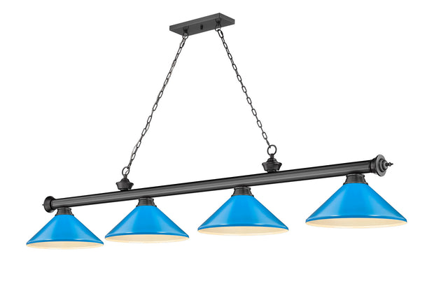 Z-Lite - 2306-4BP-MEB - Four Light Billiard - Cordon - Bronze Plate