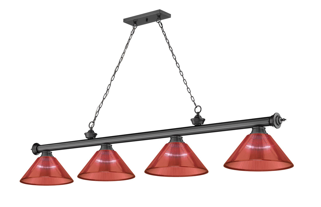 Z-Lite - 2306-4BP-PRD - Four Light Billiard - Cordon - Bronze Plate