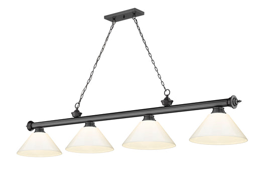 Z-Lite - 2306-4BP-PWH - Four Light Billiard - Cordon - Bronze Plate