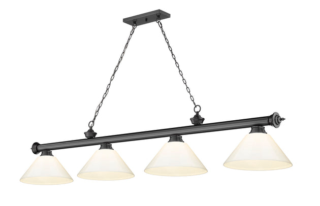 Z-Lite - 2306-4BP-PWH - Four Light Billiard - Cordon - Bronze Plate