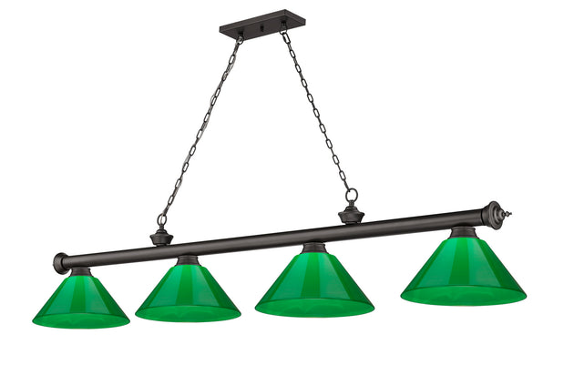 Z-Lite - 2306-4BRZ-PGR - Four Light Billiard - Cordon - Bronze