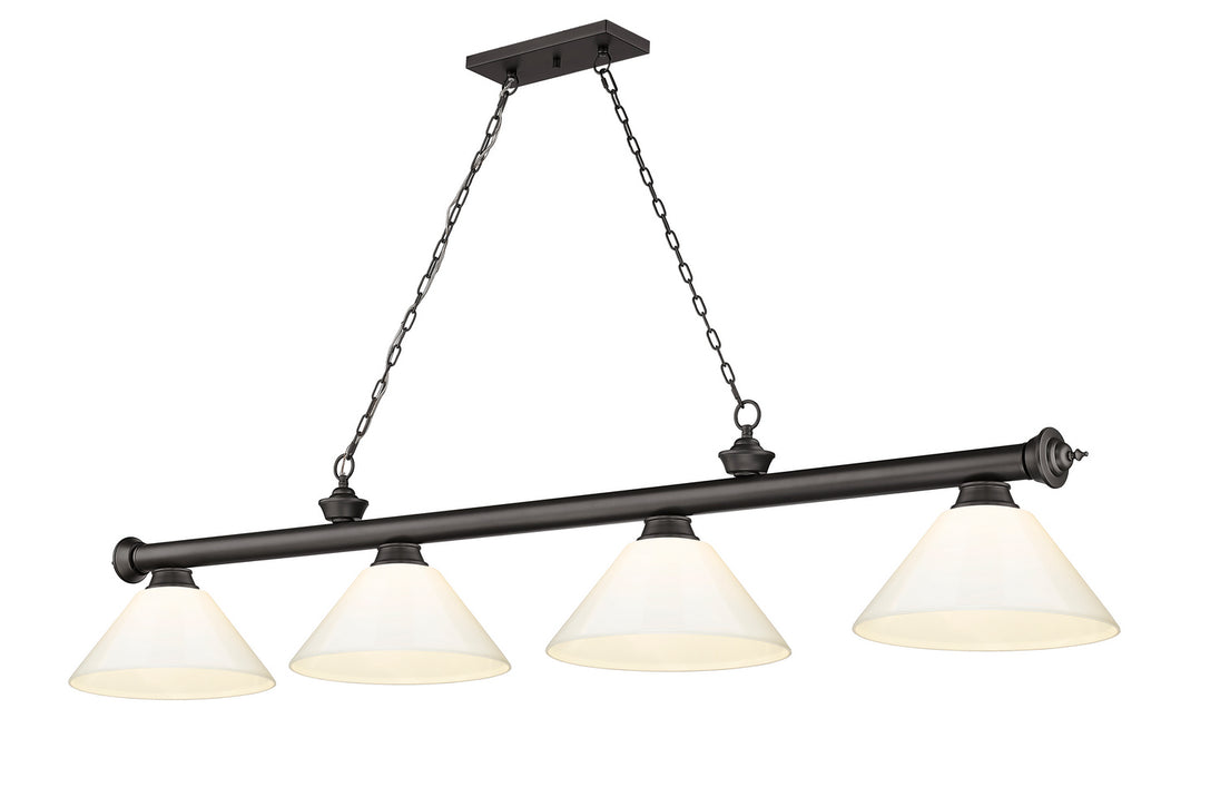 Z-Lite - 2306-4BRZ-PWH - Four Light Billiard - Cordon - Bronze