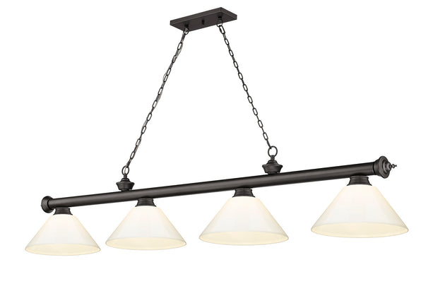 Z-Lite - 2306-4BRZ-PWH - Four Light Billiard - Cordon - Bronze