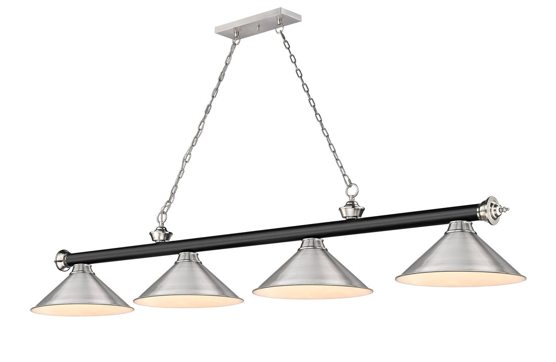 Z-Lite - 2306-4MB-BN-BN15 - Four Light Billiard - Cordon - Matte Black / Brushed Nickel