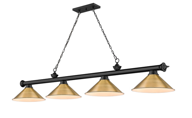 Z-Lite - 2306-4MB-RB15 - Four Light Billiard - Cordon - Matte Black / Rubbed Brass