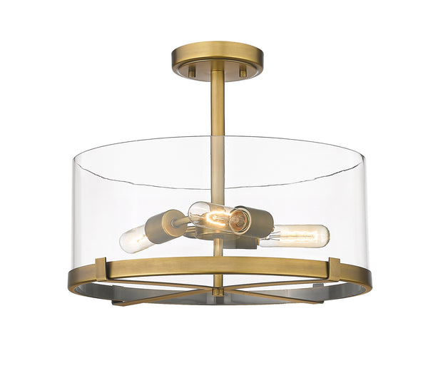 Z-Lite - 3032SF-RB - Three Light Semi Flush Mount - Callista - Rubbed Brass