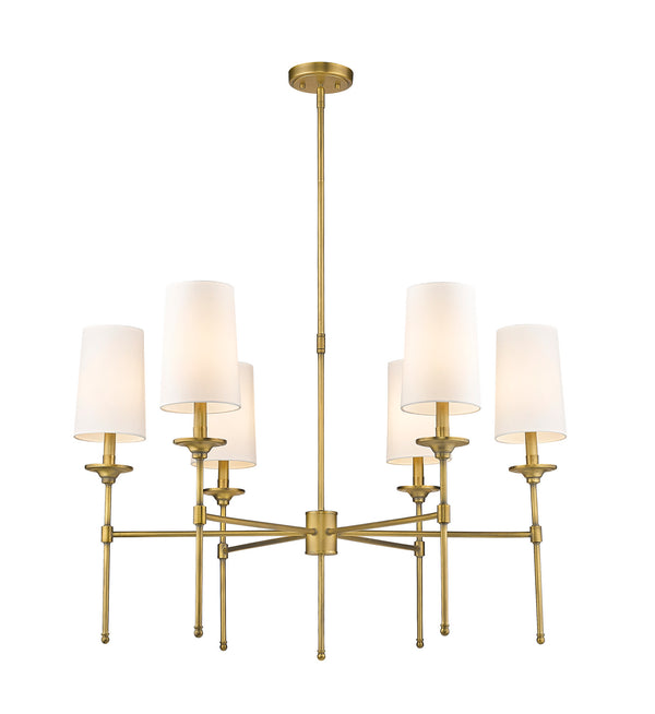 Z-Lite - 3033-6RB - Six Light Chandelier - Emily - Rubbed Brass