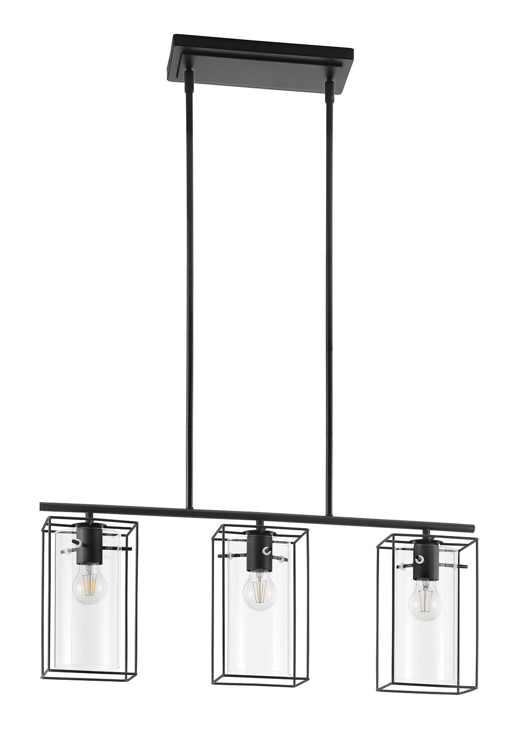 Eglo USA - 205297A - Three Light Island Pendant - Loncino - Structured Black