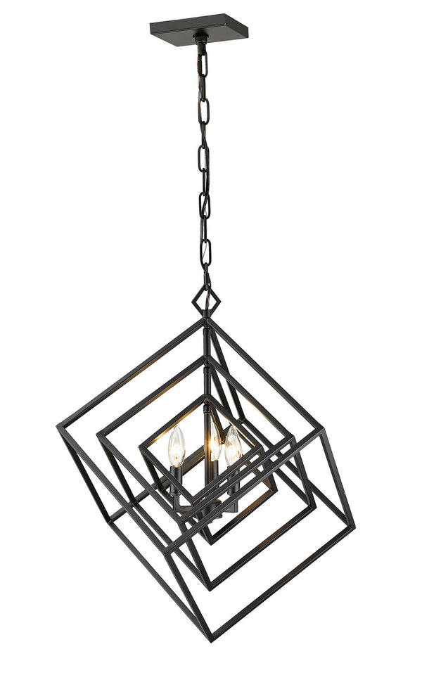 Z-Lite - 457-3MB - Three Light Chandelier - Euclid - Matte Black