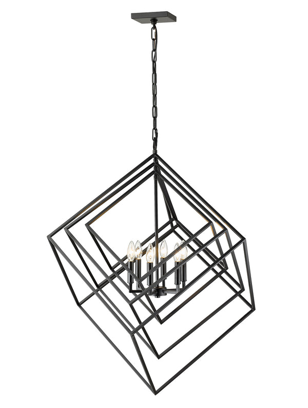 Z-Lite - 457-6MB - Six Light Chandelier - Euclid - Matte Black