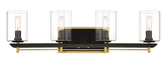 Metropolitan - N1854-707 - Four Light Bath Bar - Sable Point - Sand Coal With Honey Gold Acce