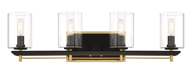 Metropolitan - N1854-707 - Four Light Bath Bar - Sable Point - Sand Coal With Honey Gold Acce