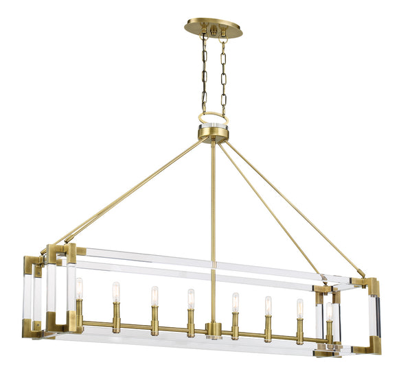 Metropolitan - N7359-790 - Eight Light Island Pendant - Prima Vista - Aged Antique Brass