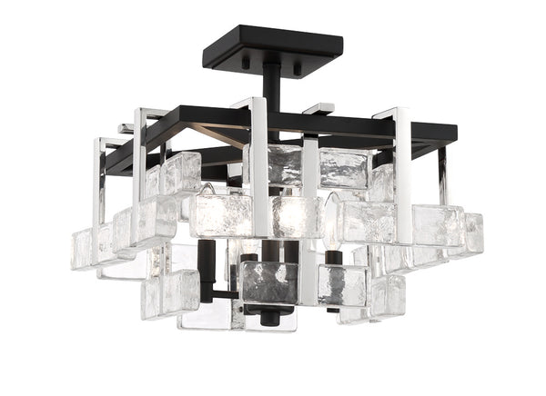 Metropolitan - N7544-729 - Four Light Semi Flush Mount - Painesdale - Sand Coal And Polished Nickel