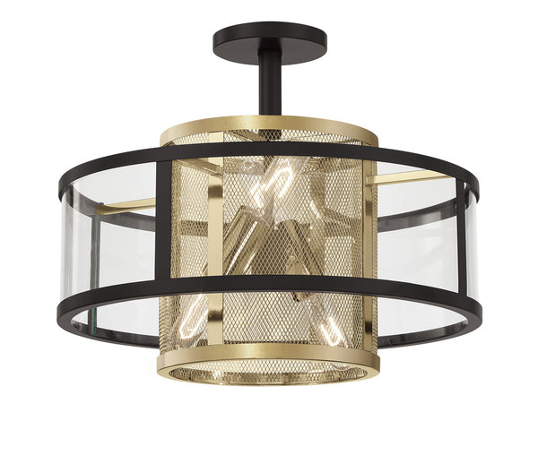 Metropolitan - N7814-726 - Four Light Convertible Semi Flush / Pendant - Soho - Coal And Soft Brass