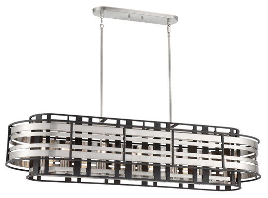 Metropolitan - N7989-420 - 12 Light Island Pendant - Presten - Brushed Nickel W/ Sand Coal