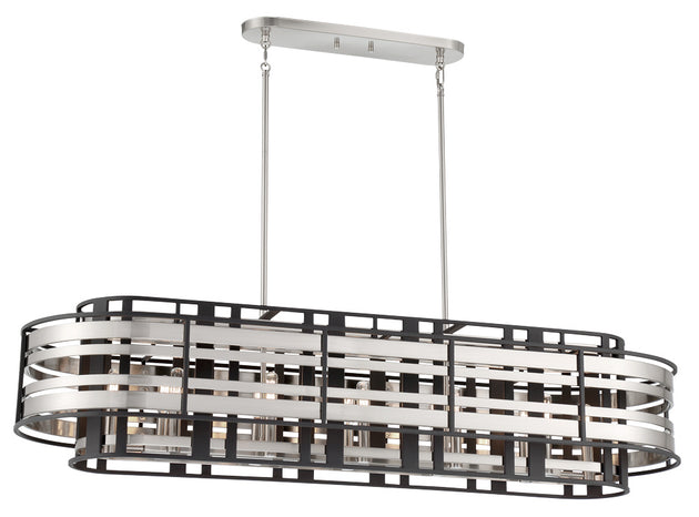 Metropolitan - N7989-420 - 12 Light Island Pendant - Presten - Brushed Nickel W/ Sand Coal
