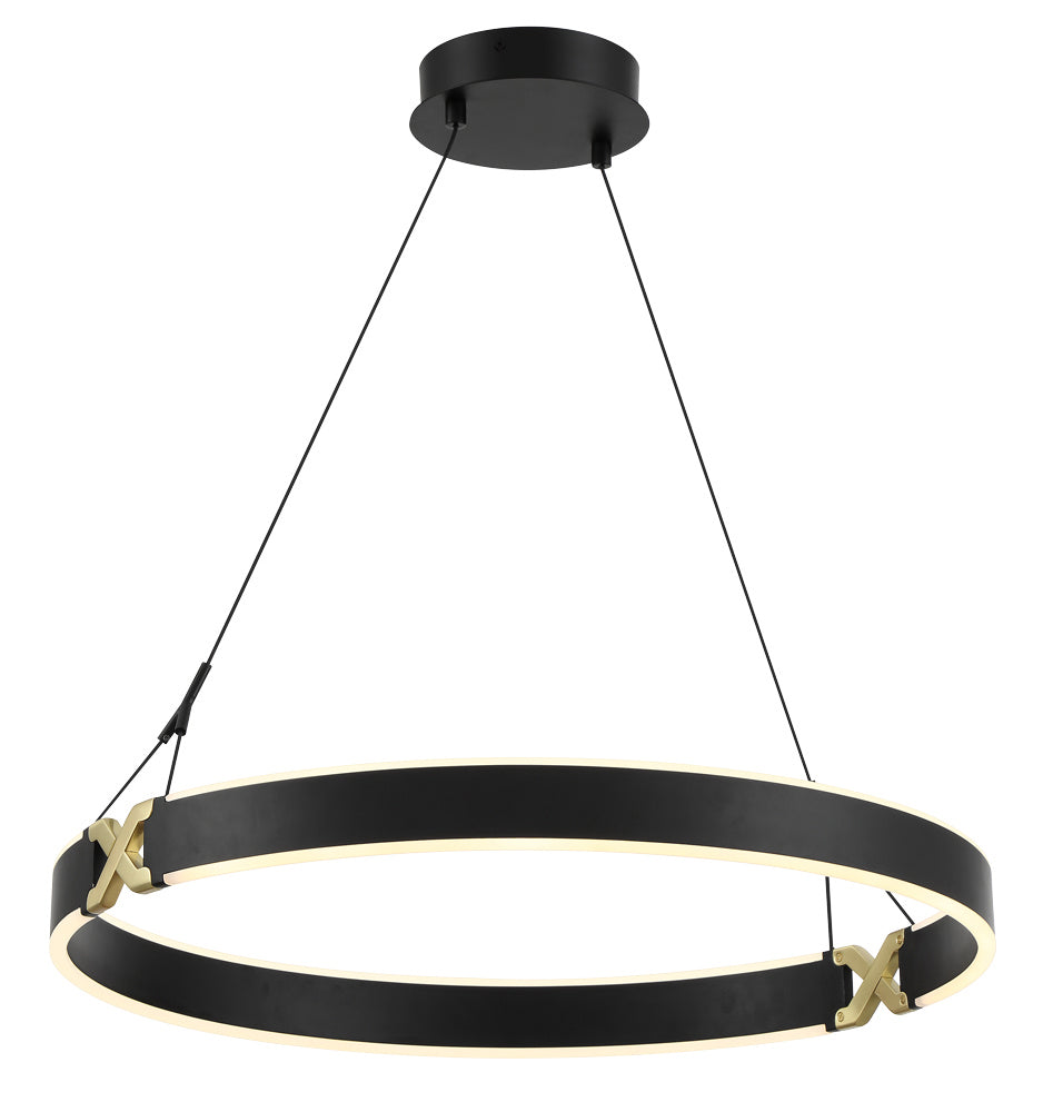 George Kovacs - P5405-689-L - LED Pendant - Recovery X - Coal And Satin Brass