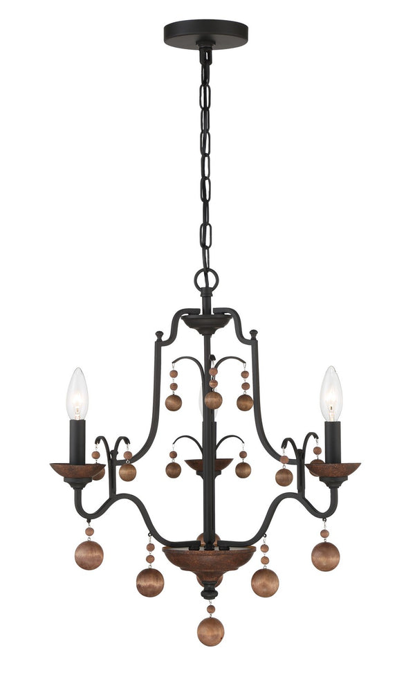 Minka-Lavery - 2663-723 - Three Light Chandelier - Colonial Charm - Old World Bronze W/Walnut Acce