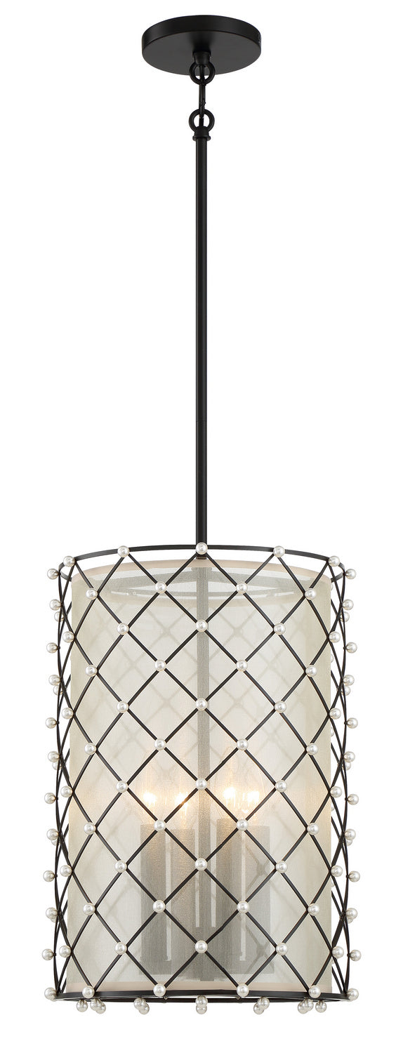 Minka-Lavery - 2863-66A - Four Light Pendant - Sheer Elegance - Coal