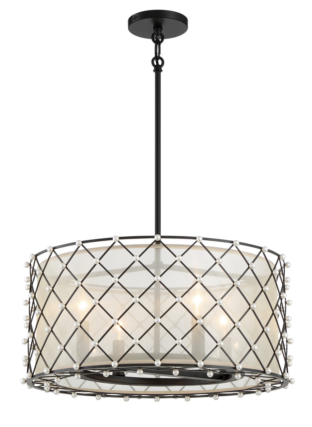 Minka-Lavery - 2864-66A - Four Light Convertible Pendant - Sheer Elegance - Coal