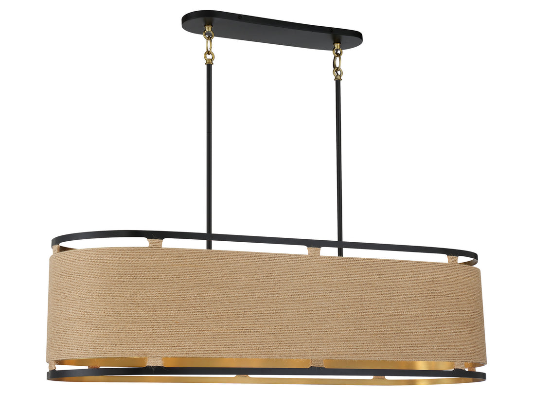 Minka-Lavery - 3860-726 - Eight Light Island Pendant - Windward Passage - Coal And Soft Brass