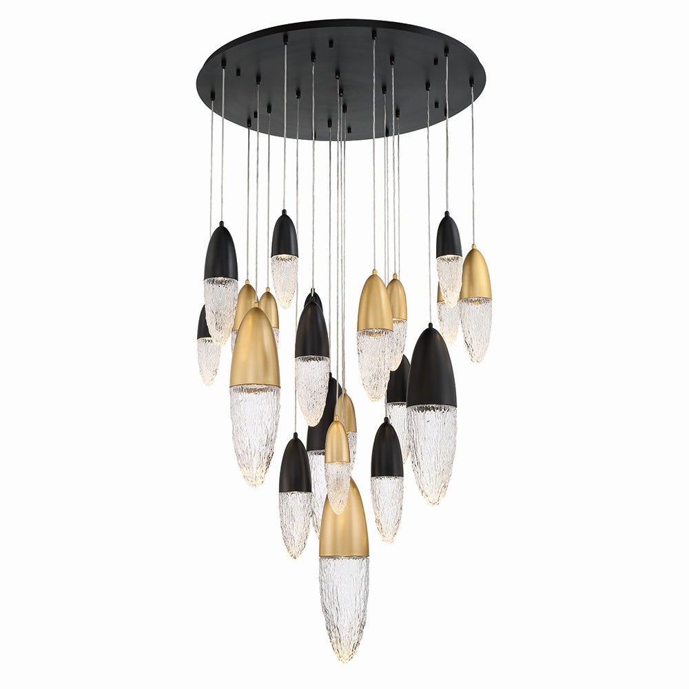 Eurofase - 43860-043 - 22 Light Chandelier - Ecrou - Mixed Black / Brass