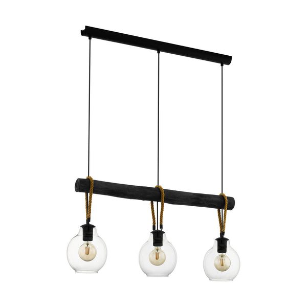 Eglo USA - 43618A - Three Light Pendant - Roding - Structured Black